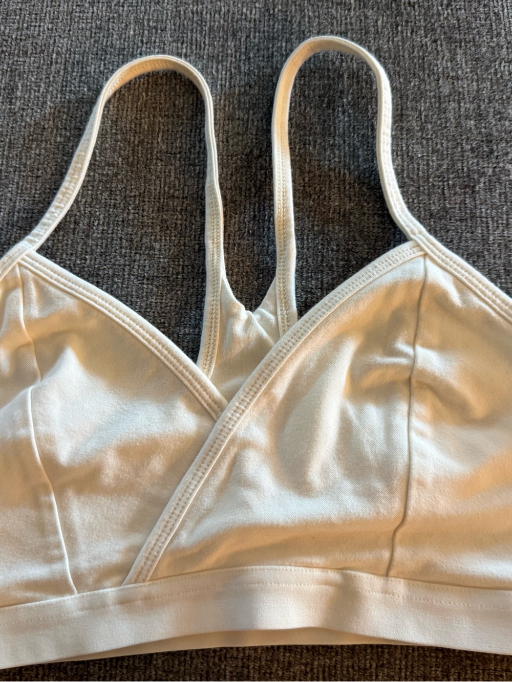 Fabletics Cream Triangle Bralette